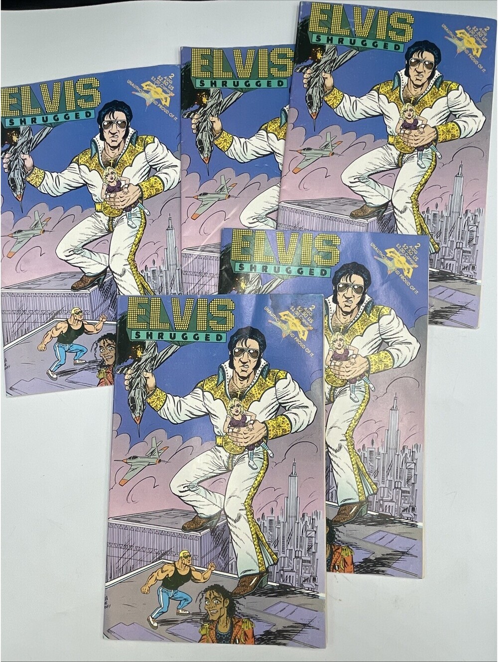 Lot Of 5 1992 Elvis Presley Elvis Shrugged Comic Book Vintage #2 Michael Jackson